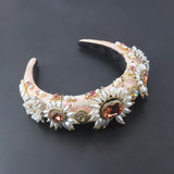 Baroque Rhinestone Pearl Headband for Prom