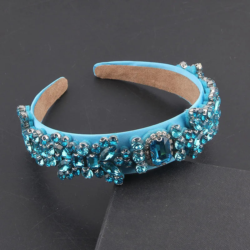 Baroque Multicolor Rhinestone Headband Prom Hair Accessories