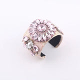 Baroque Rhinestone Flower Pearl B Ladies Prom Show Gorgeous Bracelet