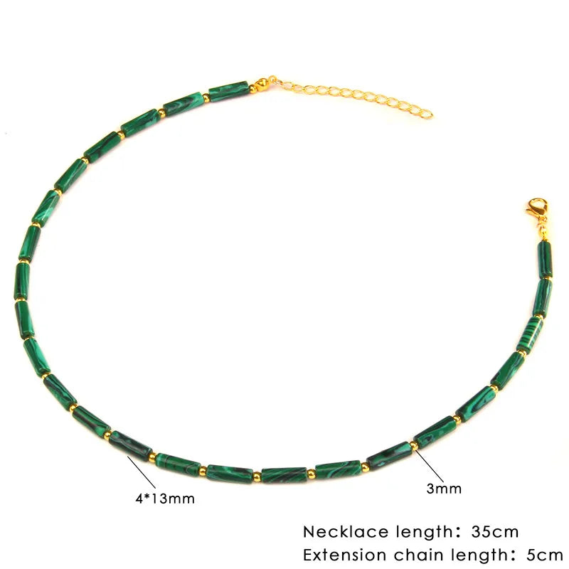 Beaded Choker Necklace Boho Stone Necklaces Vacation Party Chain Jewelry