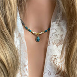 Beaded Choker Necklace Boho Stone Necklaces Vacation Party Chain Jewelry