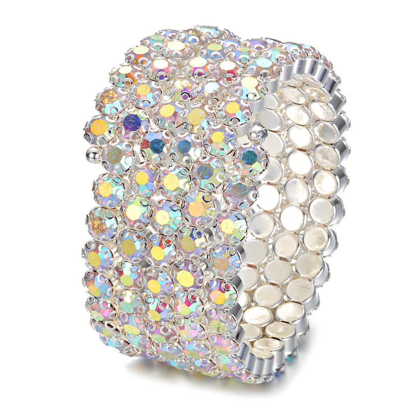 Colorful Rhinestone Arm Ring Bracelet Stretch Bracelet