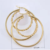 Punk Stainless Steel Hoop Earrings Twisted Women Party Top