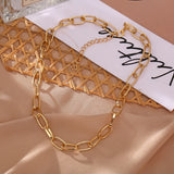 Chunky Thick Lock Choker Chain Necklace Punk Rock Twist Silver