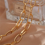 Chunky Thick Lock Choker Chain Necklace Punk Rock Twist Silver