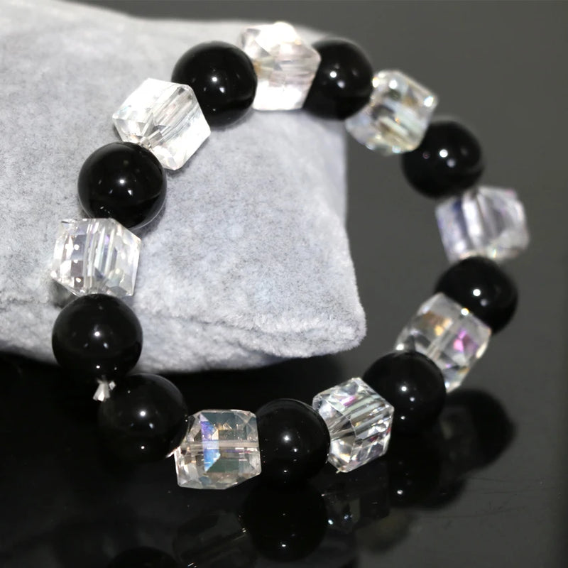 10mm Crystal Round Beads Strand Bracelet for Women Hot Charming Jewelry