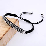 CZ Pave Pyramid Bar Macrame Bracelet Men Jewelry Bangle