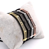 CZ Pave Pyramid Bar Macrame Bracelet Men Jewelry Bangle