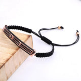 CZ Pave Pyramid Bar Macrame Bracelet Men Jewelry Bangle
