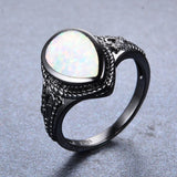 Fire Opal Ring Wedding Engagement Jewelry