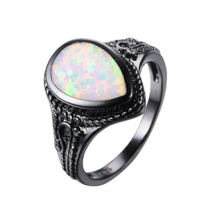Fire Opal Ring Wedding Engagement Jewelry