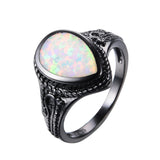 Fire Opal Ring Wedding Engagement Jewelry