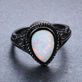Fire Opal Ring Wedding Engagement Jewelry