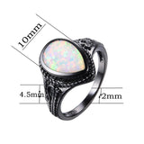 Fire Opal Ring Wedding Engagement Jewelry