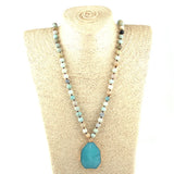 Bohemian Amazonite Pendant Necklace