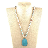 Bohemian Amazonite Pendant Necklace