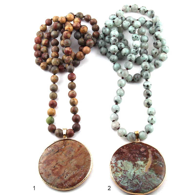 Bohemian Natural Stone Pendant Necklaces