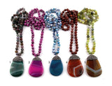 Boho Stone Crystal Pendant Necklace