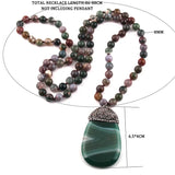 Boho Stone Crystal Pendant Necklace