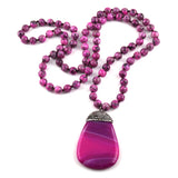 Boho Stone Crystal Pendant Necklace