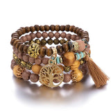 Bohemian Style Wooden Bead Bracelet for Women