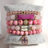 Boho Stone Beaded Bracelet Set 5pc