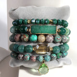 Boho Stone Beaded Bracelet Set 5pc