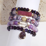 Boho Stone Beaded Bracelet Set 5pc