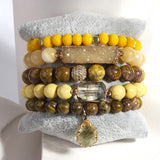 Boho Stone Beaded Bracelet Set 5pc