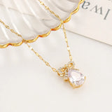 Titanium Steel Bow Drop Necklace for Women