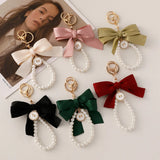 Bowknot Keychain for Women Bag Charm Pendant Car Key Chain Accessory