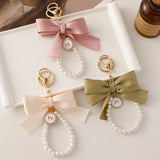 Bowknot Keychain for Women Bag Charm Pendant Car Key Chain Accessory