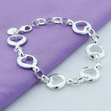 925 Silver Heart Shape Bracelet for Women - Birthday Gift