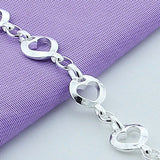 925 Silver Heart Shape Bracelet for Women - Birthday Gift