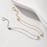 925 Silver Crystal Malachite Chains Bracelet for Women