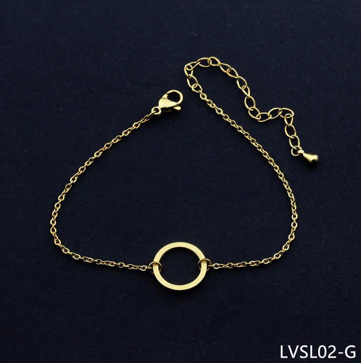Bead Round O Charms Bracelet Women's Engagement LVSL02