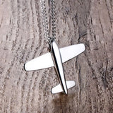 Stainless Steel Aircraft Airplane Necklace Men Women Jewelry Chain Choker