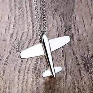Stainless Steel Aircraft Airplane Necklace Men Women Jewelry Chain Choker