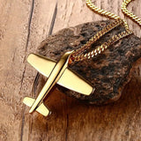 Stainless Steel Aircraft Airplane Necklace Men Women Jewelry Chain Choker