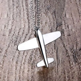 Stainless Steel Aircraft Airplane Necklace Men Women Jewelry Chain Choker