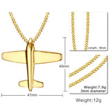 Stainless Steel Aircraft Airplane Necklace Men Women Jewelry Chain Choker