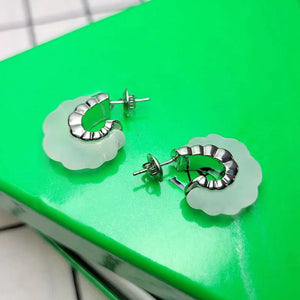 Pink Annular Earrings for Women Jewelry Runway Party Goth Boho Accessories