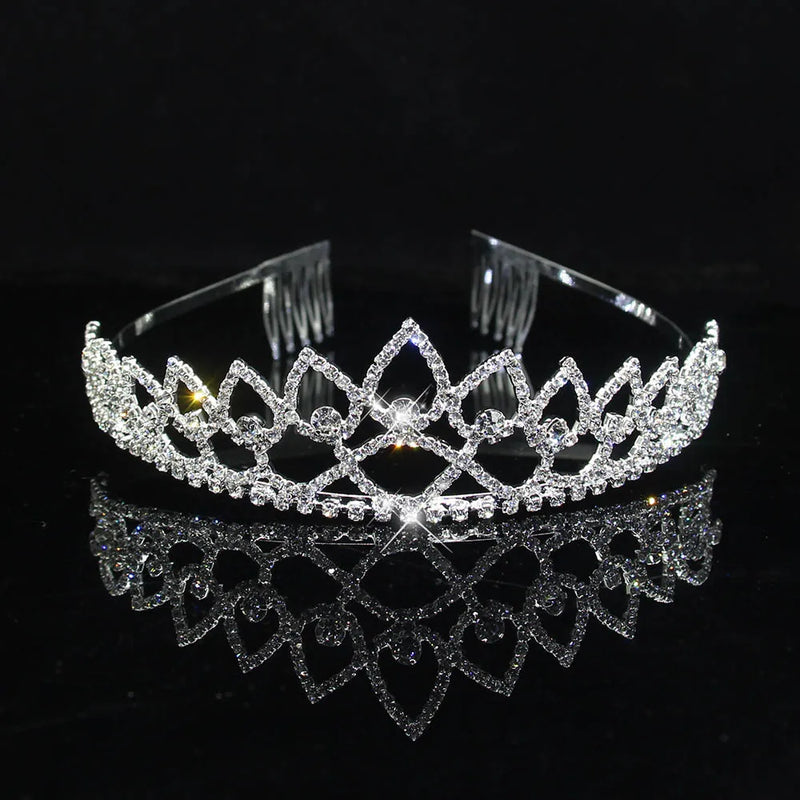 Crystal Tiaras Headband Flower Girls Bridesmaid Wedding Hair Accessories
