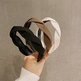 Brown Braided Twist Hairband for Women Temperament Fabric Headband