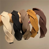Brown Braided Twist Hairband for Women Temperament Fabric Headband