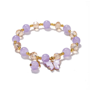 Colorful Crystal Beaded Bracelet Elastic Rope Women Jewelry