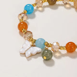 Colorful Crystal Beaded Bracelet Elastic Rope Women Jewelry