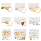 Butterfly Pearl Earrings Set Personalized Creative Earrings 5-pc Jewelry Set