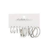 Butterfly Pearl Earrings Set Personalized Creative Earrings 5-pc Jewelry Set