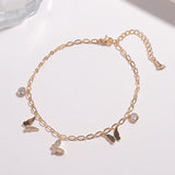 Butterfly Pendant Anklets Foot Chain for Women Summer Tassel Beach Leg Bracelet